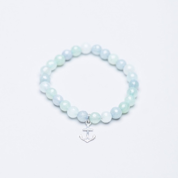 Gemstone Stretch Bracelet with Fluorite - Picture 1 of 3